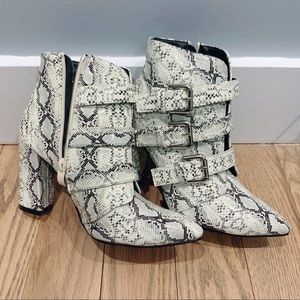 Size 6.5 python / snake print booties